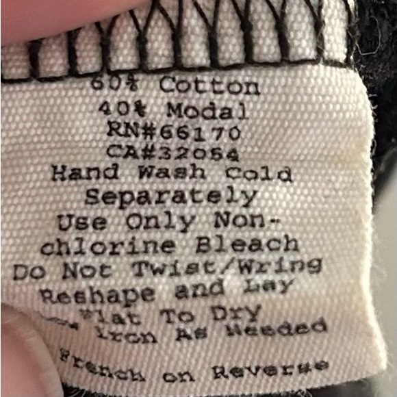 LUX Black, Draped Open-back Top w/ Crochet Detail, 3/4 Length Sleeves - Size M/L - Picture 6 of 6